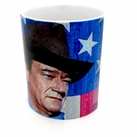 Mug « John Wayne sur Drapeaux Américain » 