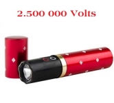 Shocker electrique 2.500 000 Volts 
Rouge forme rouge a lèvre  avec Lampe  