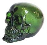 Crâne tête de mort en verre 
Translucide Vert  