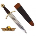 Dague poignard Templier forgée
 avec fourreau cuir 