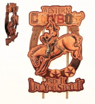 Decor mural vintage Western 3D 
Panneau Cowboy Rodéo