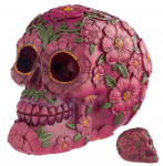 Crâne tête de mort 
Jour des Mort Fleur Rose  