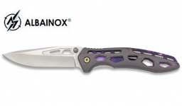 Couteau Pliant design taupe et violet Lame de 9.2 cm  