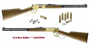 Carabine Winchester Dorée 
Légends cowboy  Cal. 4.5 Bille Acier  