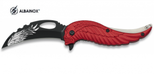 Couteau Pliant Tëte de Mort aile rouge 
lame de  7.50 cm   