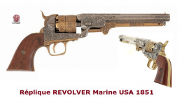 Réplique revolver Marine USA  1851      