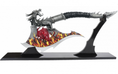 Dague fantaisie Hache décoré Dragon Flamme 