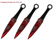 Set de 3 Couteaux de LANCER Scorpion Rouge   