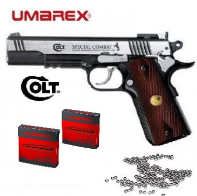 Pistolet à billes acier COLT SPECIAL COMBAT + 10 Capsules co2 , UMAREX