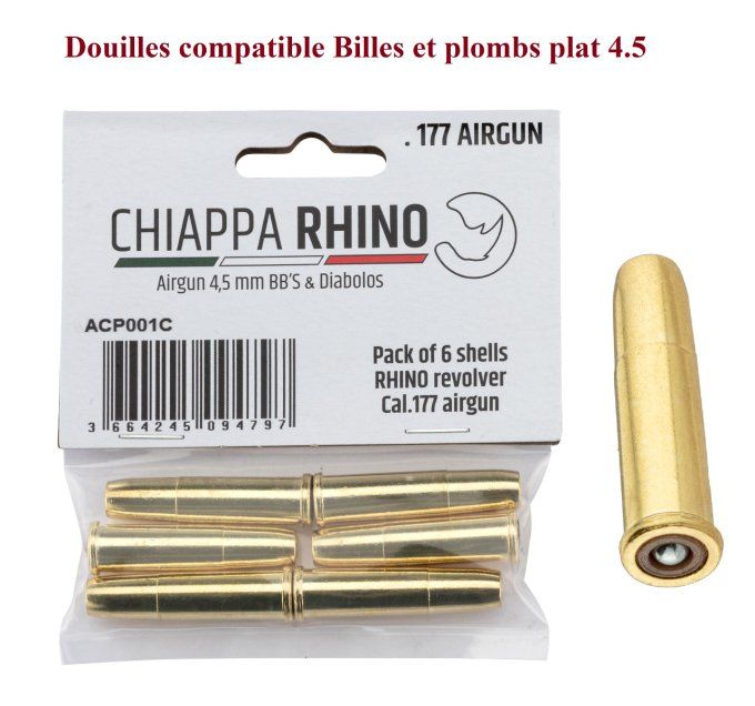 Pack de 6 Douilles  4.5 BBS pour Rhino co2   