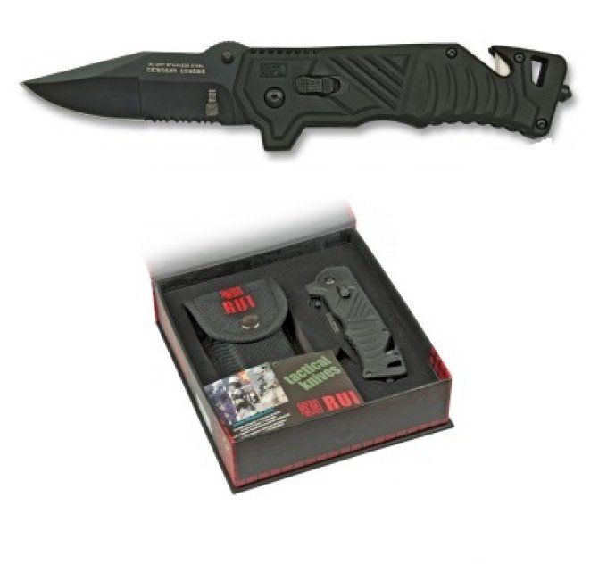 Couteau RUI coupe ceinture et brise vitre NOIR