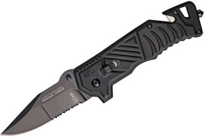 Couteau RUI coupe ceinture et brise vitre NOIR