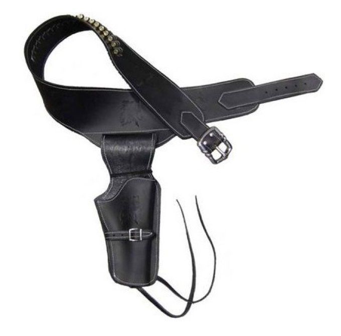 Ceinturon holster noir + balles pour 1 revolver western