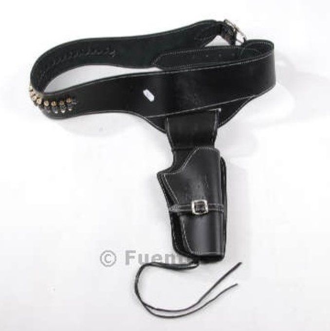 Ceinturon holster noir + balles pour 1 revolver western