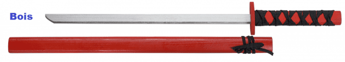 Katana en bois  rouge