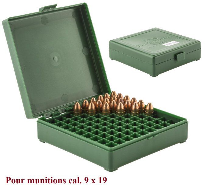 Boite pour 100 cartouches 9 x 19