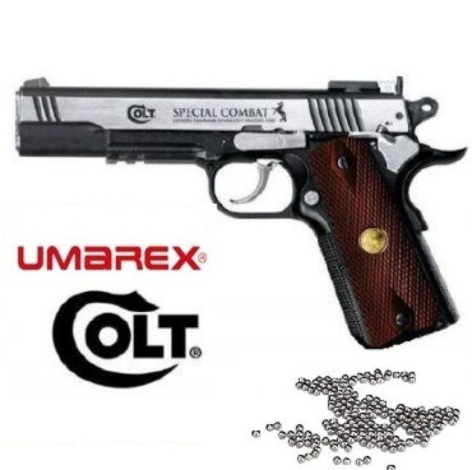 Pistolet à billes acier COLT SPECIAL  COMBAT + 10 Capsules co2