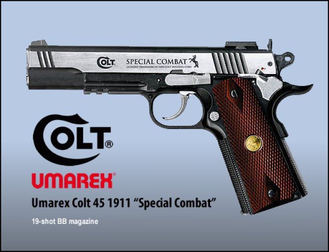 Pistolet à billes acier COLT SPECIAL  COMBAT + 10 Capsules co2