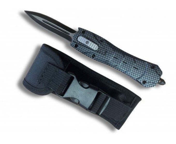 Couteau  Automatique (éjectable)  Robuste et Noir Carbone