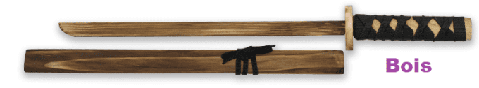 Katana Wakisashi en bois foncé  de  55 cm