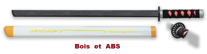 Katana  ABS et bois  noir et blanc