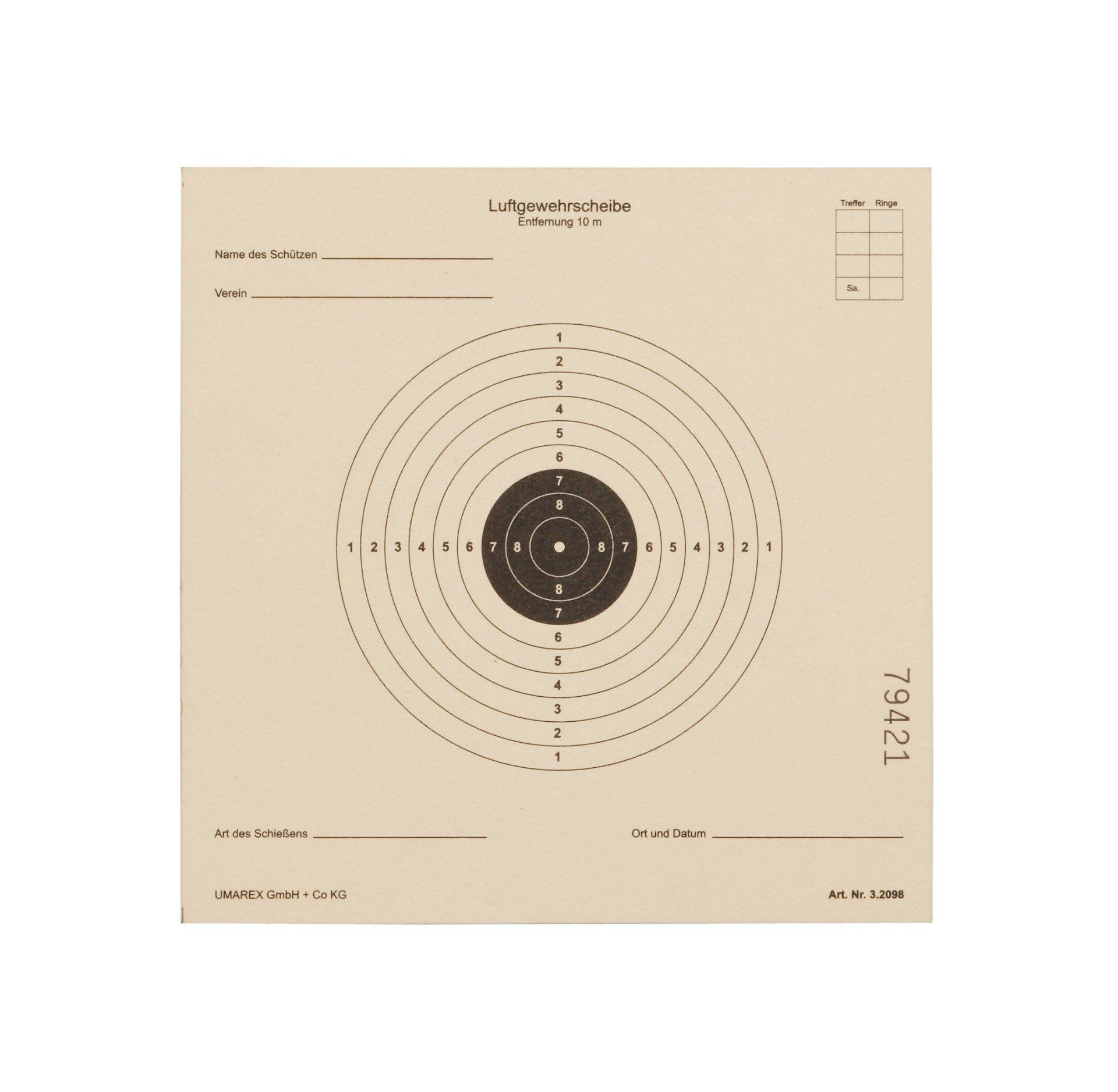 Cible Carton  17 X 17  (paquet de 100)  