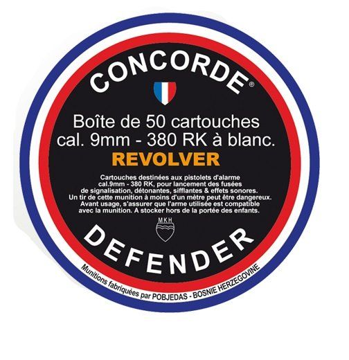 Cartouches de Défense x50 Cal. 9 mm 380 RK REVOLVER