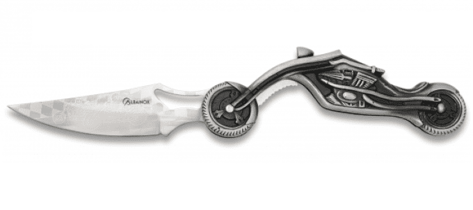 Couteau Pliant Moto chopper lame de 9 cm avec lampe