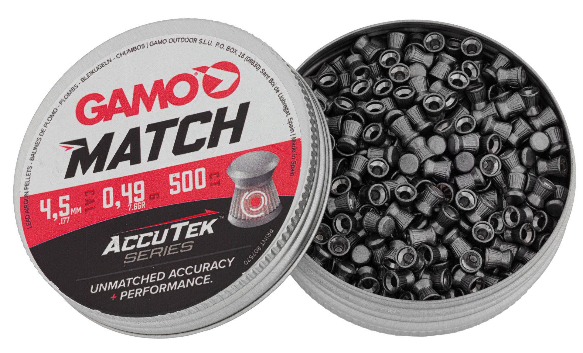 Plombs Gamo Match Accutek  – Cal. 4.5 mm  X 500