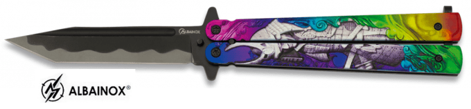 Couteau  papillon  guerrier  lame de  9.50 cm