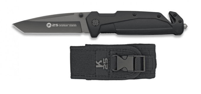 Couteau pliant tactique caoutchouc vert K25