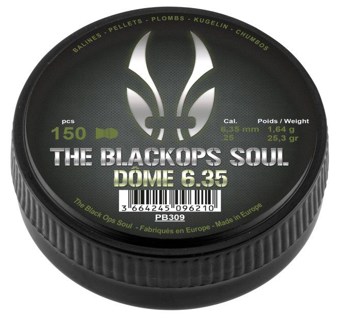 Plombs Black Ops SOUL  DOME   – Cal. 6.35 mm  X 150