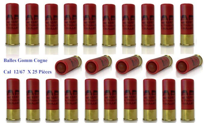 Balle de defense SAPL  Cal. 12/67  x 25