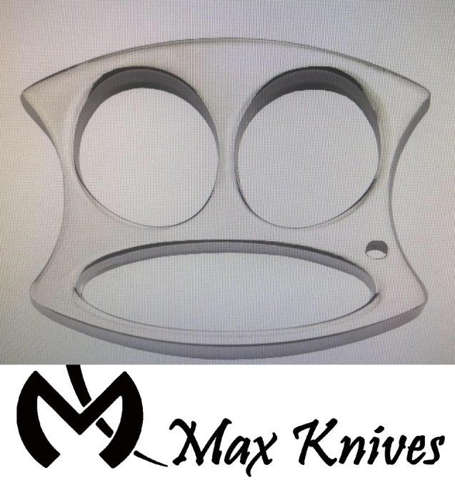 Coup de POING BAGUE 2 Doigts Métal Chromé