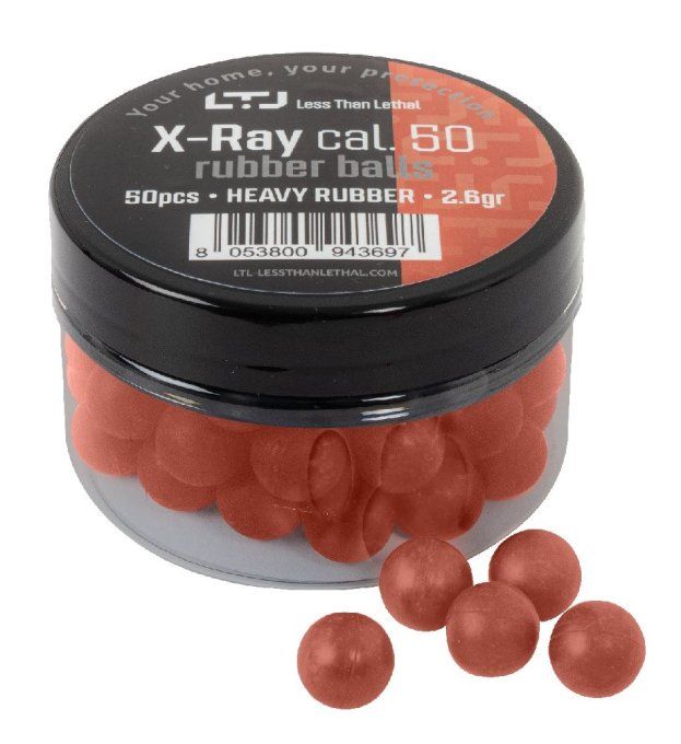Boites de 50 Billes caoutchouc X RAY lourde  Cal. 50