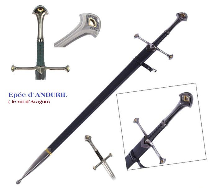 Epée d’ANDURIL + Fourreau Le Seigneur des Anneaux