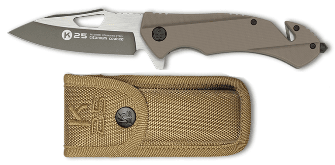 Couteau pliant tactique coyotte Titanium lame de 8.80