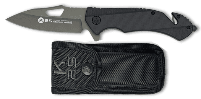 Couteau pliant tactique noir  Titanium lame de 8.80