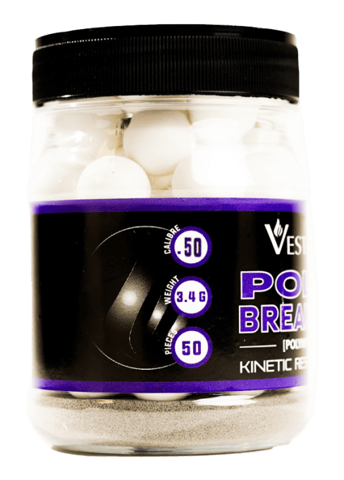 Pot de 50 Billes  Polybreaker Polymère blanche  Cal. 50