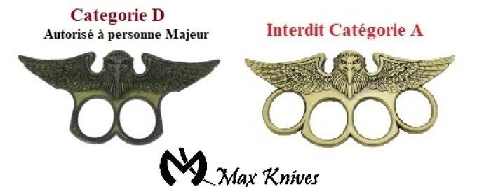 Poing Américain Aigle état unis vert bronze 2 Doigts