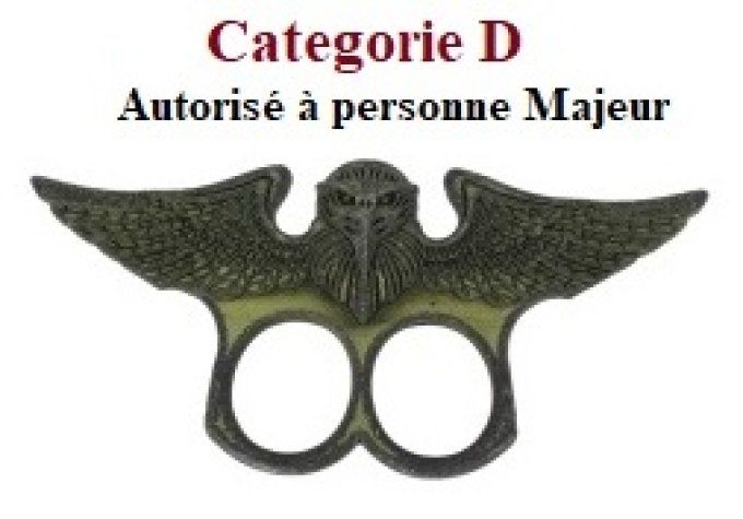 Poing Américain Aigle état unis vert bronze 2 Doigts