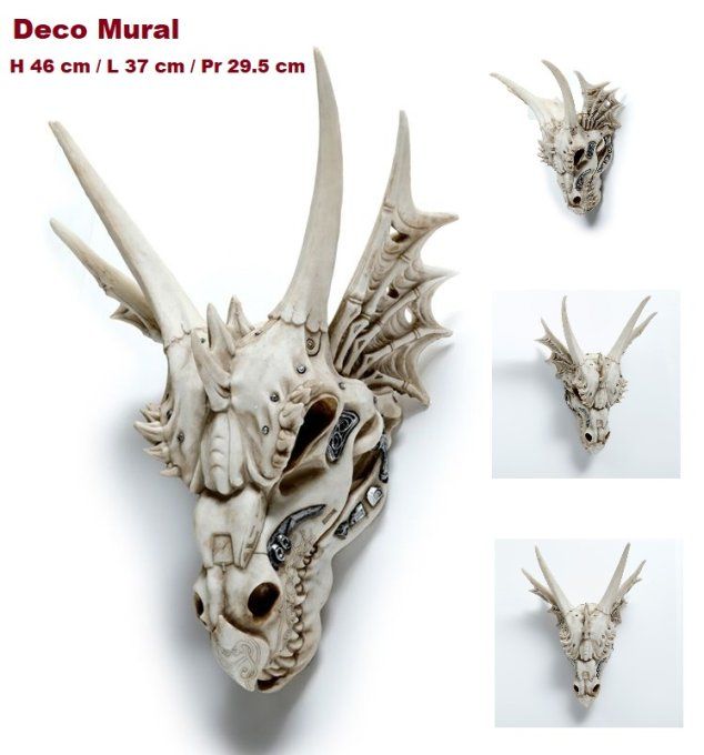 Crane Géant Tête de Dragon Mural de 46 cm