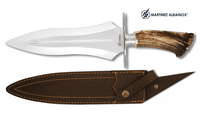 Couteau de chasse 38 cm manche corne de cerf