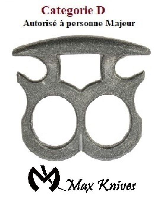 Mini  POING BAGUE 2 Doigts Aluminium noir/gris