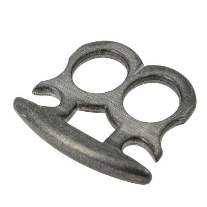 Mini  POING BAGUE 2 Doigts Aluminium noir/gris
