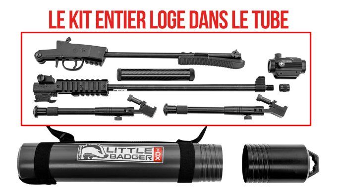 Pack carabine de survie Little Badger Xtreme – 22 Lr