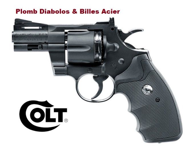 Revolver  Colt python 357 - 7.9 pouces  au Co2  / Cal 4.5  p lomb & Billes Acier