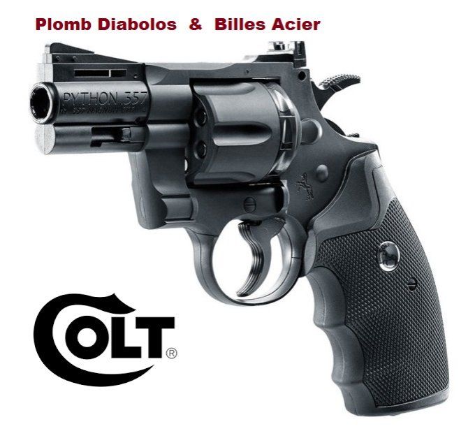 Revolver  Colt python 357 - 7.9 pouces  au Co2  / Cal 4.5  p lomb & Billes Acier