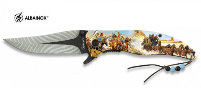 Couteau Pliant Cow Boy Indien 3D  Lame de 9 cm