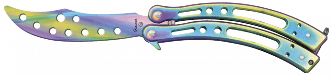 Couteau papillon D’entrainement Couleur Pastelle  lame de 9.50cm